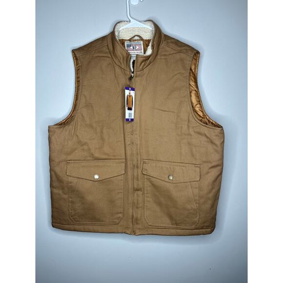 WP Weatherproof Mens Sherpa Collar New With Tags Utility Vest Size XXL - Picture 2 of 5